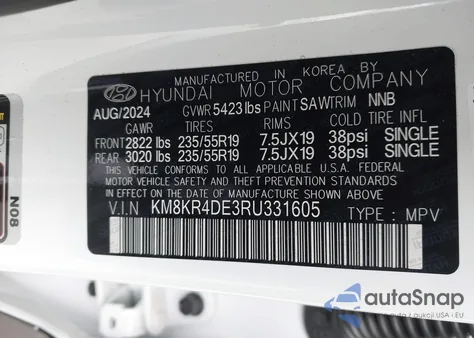 2024 Hyundai Ioniq 5 Limited from USA, damaged, VIN KM8KR4DE3RU331605